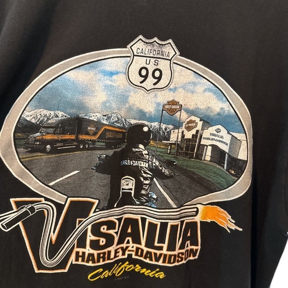 Harley Davidson Mens T Shirt Visalia California Graphic Tee Size L Bikercore - Picture 5 of 7